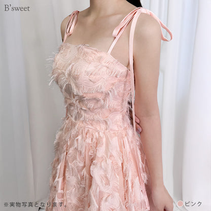 【wd718jx】フェザーシンプルウェディングドレス