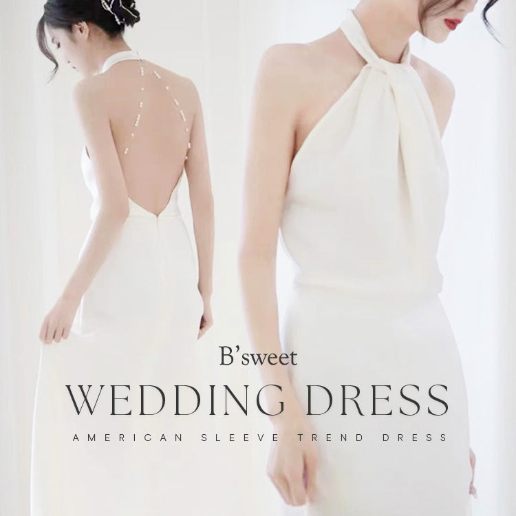 【wd726as】アメリカンスリーブバックパールドレス　スレンダーライン