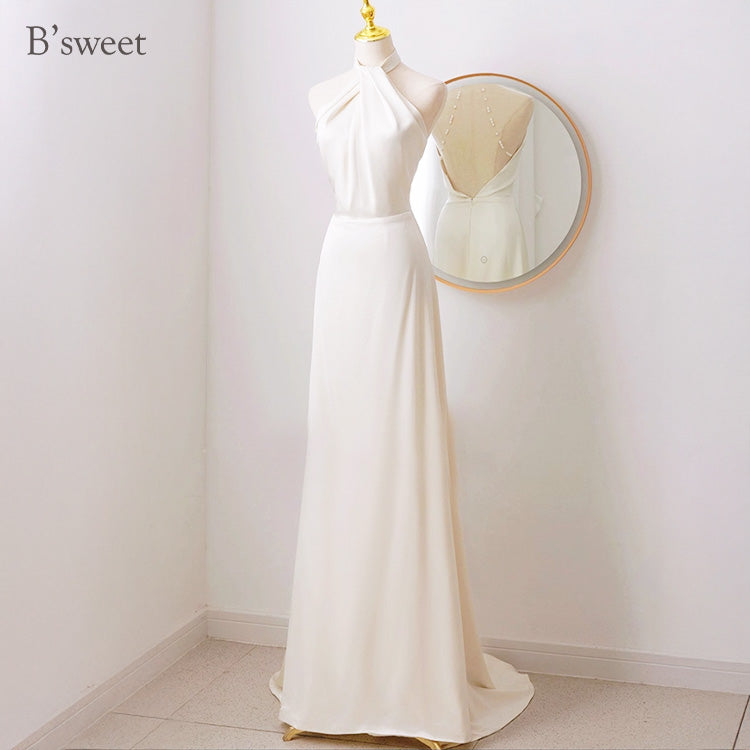 【wd726as】アメリカンスリーブバックパールドレス　スレンダーライン