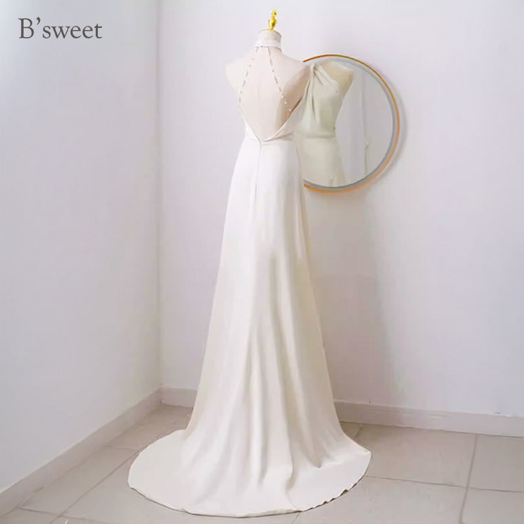 【wd726as】アメリカンスリーブバックパールドレス　スレンダーライン