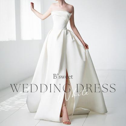 【wd727as】ビスチェフィッシュテールトレーンドレス  Aライン