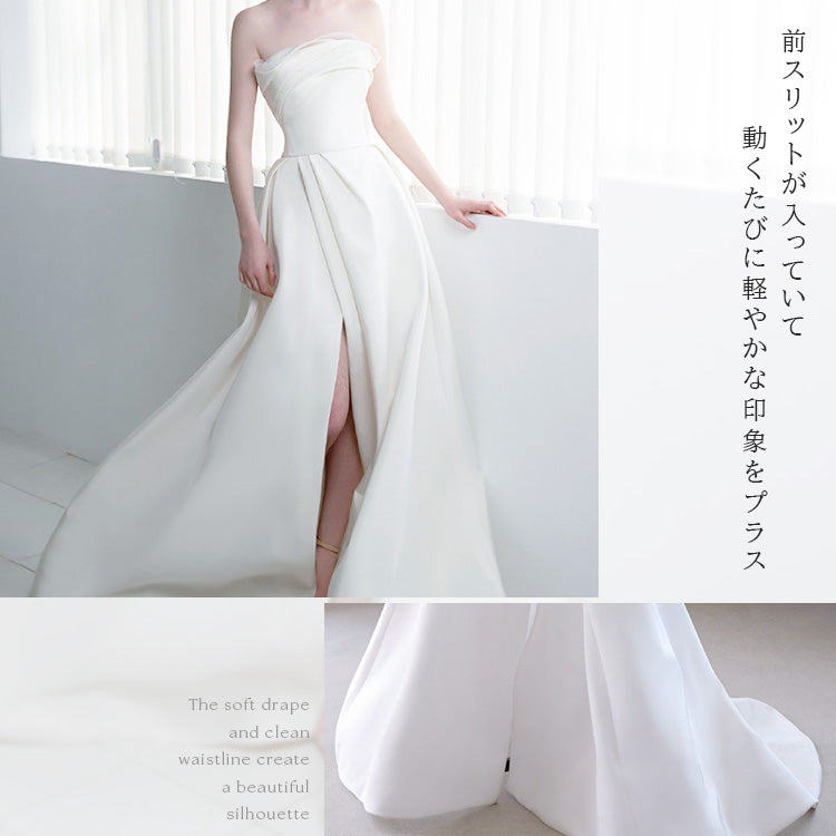 wd727as】ビスチェフィッシュテールトレーンドレス Aライン – ドレス