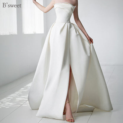 【wd727as】ビスチェフィッシュテールトレーンドレス  Aライン