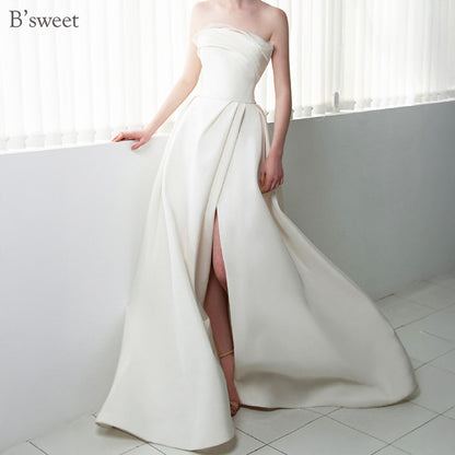 【wd727as】ビスチェフィッシュテールトレーンドレス  Aライン