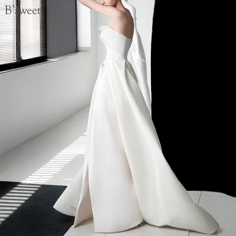 wd727as】ビスチェフィッシュテールトレーンドレス Aライン – ドレス