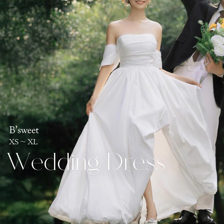 【wd728as】オフショルフィッシュテールバルーンドレス  Aライン