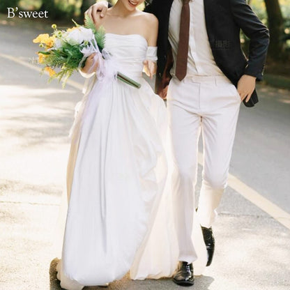 【wd728as】オフショルフィッシュテールバルーンドレス  Aライン