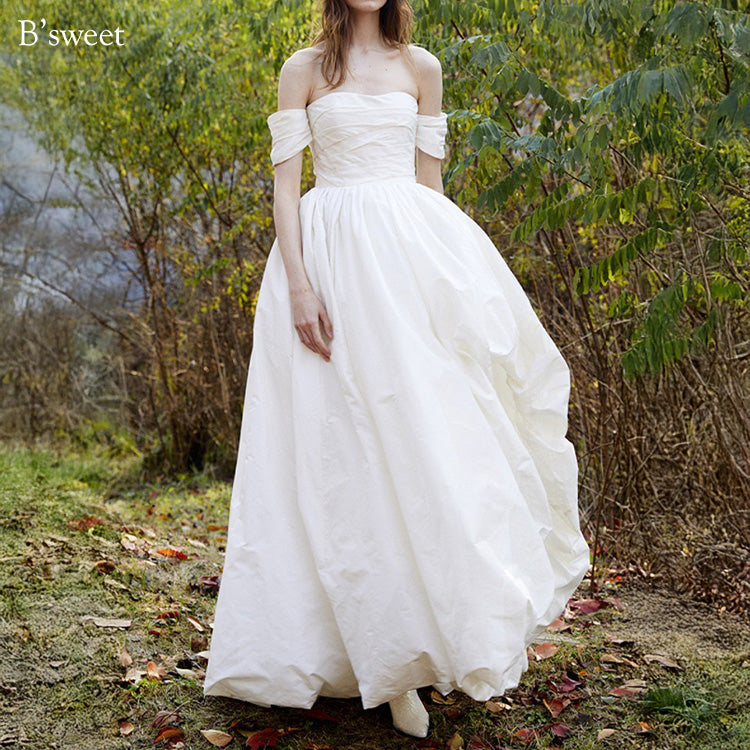 【wd728as】オフショルフィッシュテールバルーンドレス  Aライン