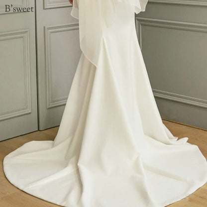 【wd729as】バックリボンオフショルダードレス　マーメイドライン