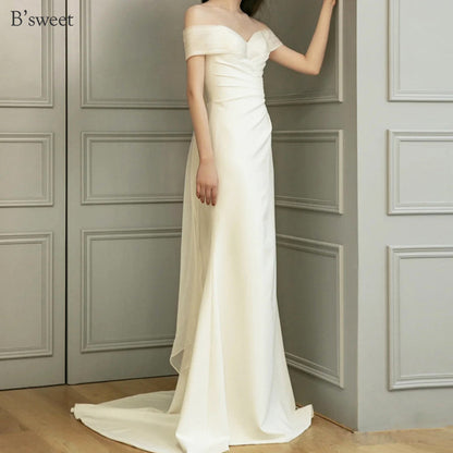 【wd729as】バックリボンオフショルダードレス　マーメイドライン