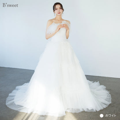 【wd733yi】フリルビスチェトレーンドレス　プリンセスライン