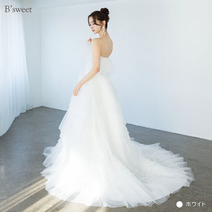 【wd733yi】フリルビスチェトレーンドレス　プリンセスライン