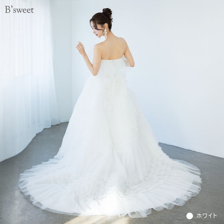 【wd733yi】フリルビスチェトレーンドレス　プリンセスライン