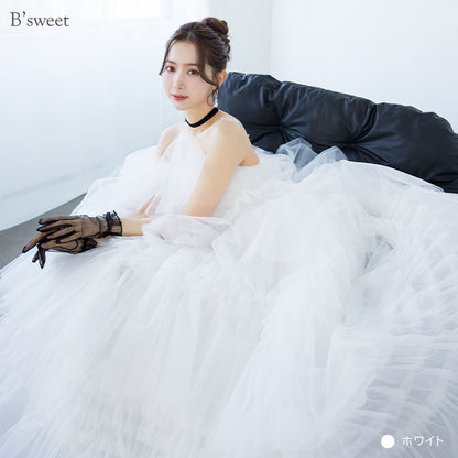 【wd733yi】フリルビスチェトレーンドレス　プリンセスライン