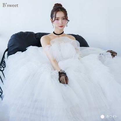 【wd733yi】フリルビスチェトレーンドレス　プリンセスライン