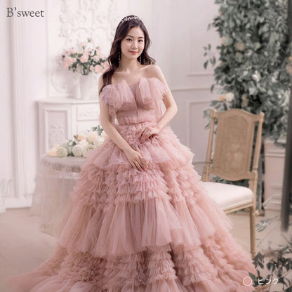 【wd733yi】フリルビスチェトレーンドレス　プリンセスライン