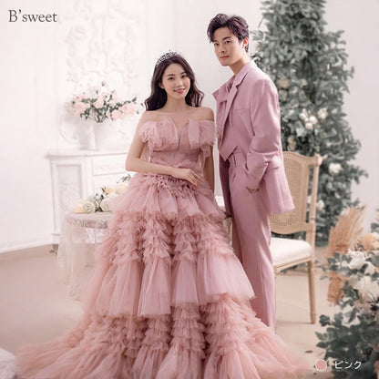 【wd733yi】フリルビスチェトレーンドレス　プリンセスライン