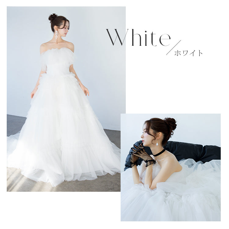 【wd733yi】フリルビスチェトレーンドレス　プリンセスライン