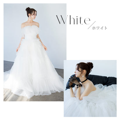 【wd733yi】フリルビスチェトレーンドレス　プリンセスライン