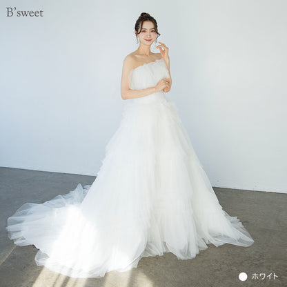 【wd733yi】フリルビスチェトレーンドレス　プリンセスライン