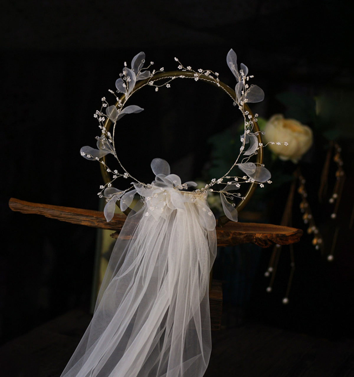【ts200jd】フラワーワイヤーアクセミディアムベール【長さ約56cm】