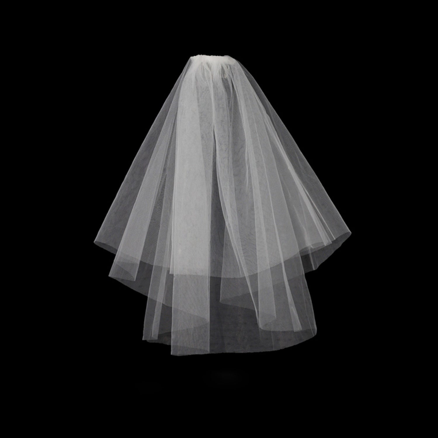 【ts188jd】【ミドルベール】ベール ２層 金属コーム付き ベールUP儀式OK ショートベール ミドル Wedding Veil ウェディング ウエディングベール【各層の長さは約50cm・62cm / 幅は約110cm】