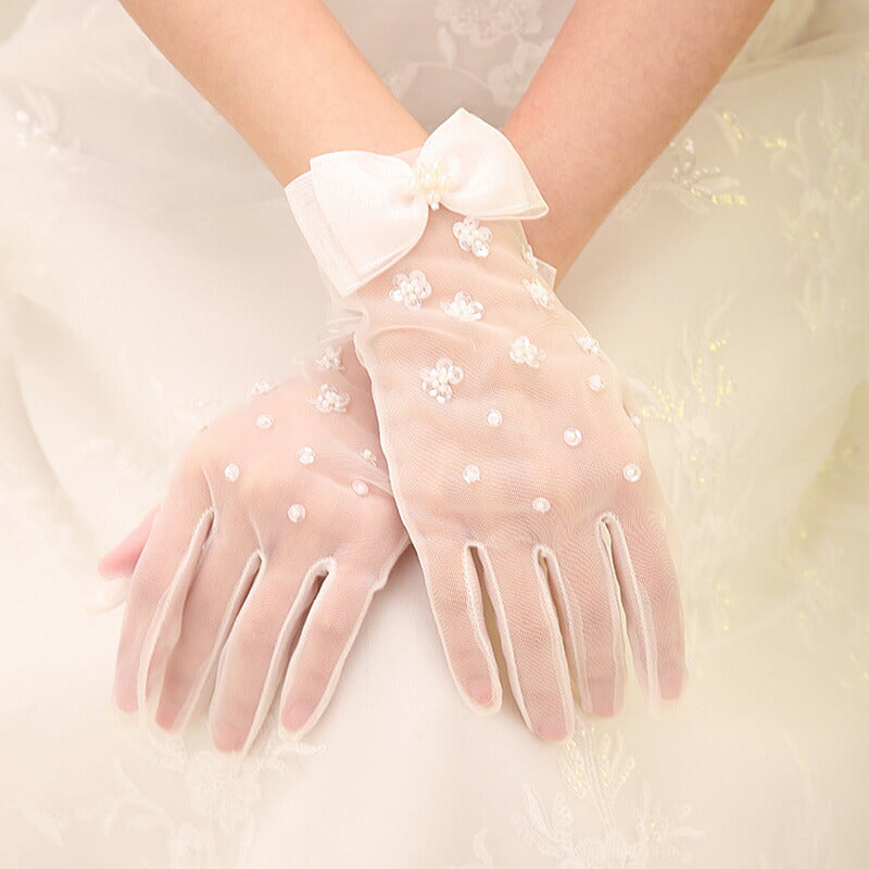ショートグローブ ウェディンググローブ Wedding Gloves グローブ ウエディンググローブ ウェディング小物 ブライダル小物 手袋 オフホワイト 