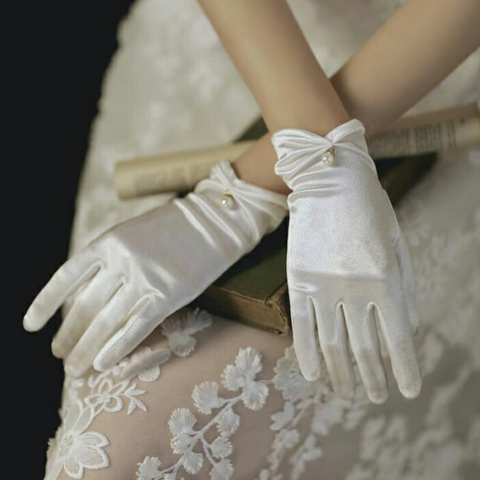 【gvs47yh】【即納】【ショートグローブ】ウェディンググローブ Wedding Gloves ウエディンググローブ サテン ウェディング小物 ブライダル小物