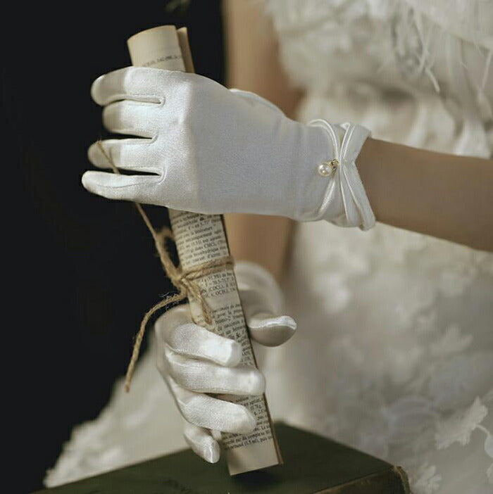 【gvs47yh】【即納】【ショートグローブ】ウェディンググローブ Wedding Gloves ウエディンググローブ サテン ウェディング小物 ブライダル小物