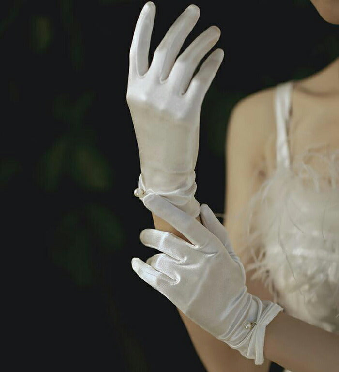 【gvs47yh】【即納】【ショートグローブ】ウェディンググローブ Wedding Gloves ウエディンググローブ サテン ウェディング小物 ブライダル小物