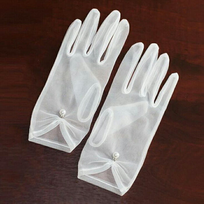 【gvs49yh】【即納】【ショートグローブ】ウェディンググローブ Wedding Gloves ウエディンググローブ パール飾り ウェディング小物 ブライダル小物