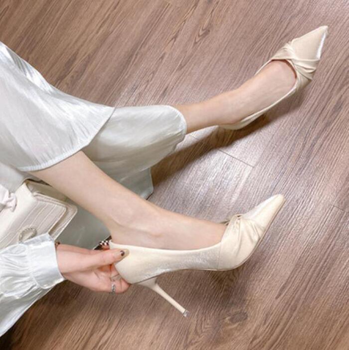 【sho118xx】リボンデザインパンプス【ヒールの高さ：3cm/6cm/9cm】