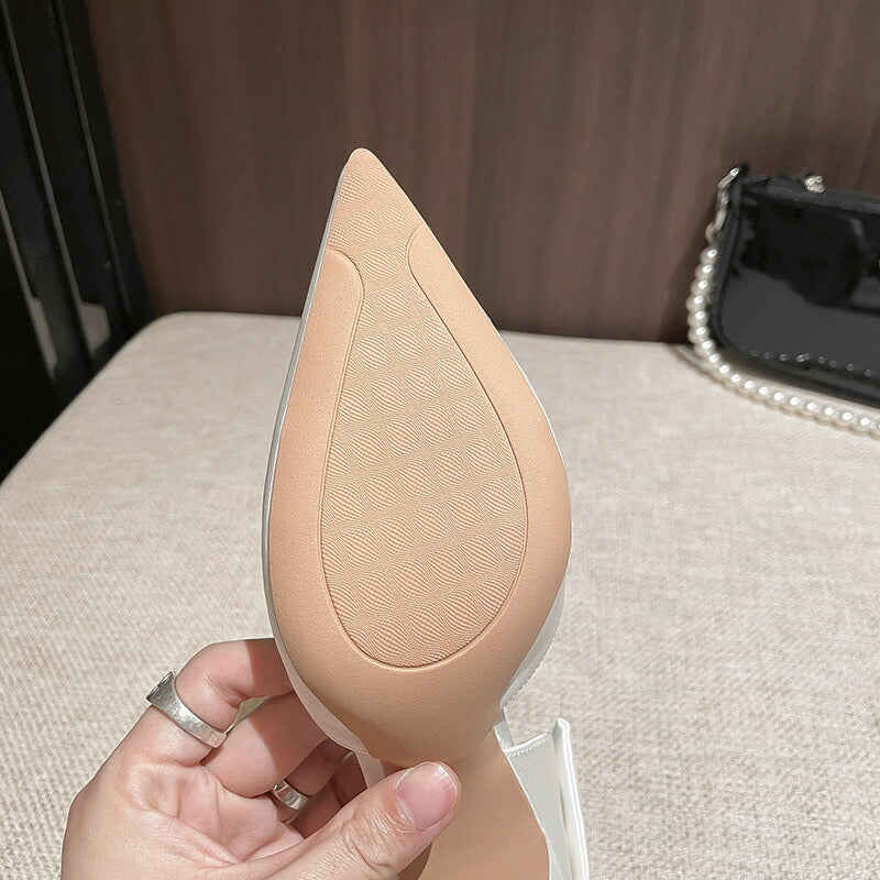 【sho119】バックリボンサテンパンプス【ヒールの高さ：6cm/8cm】