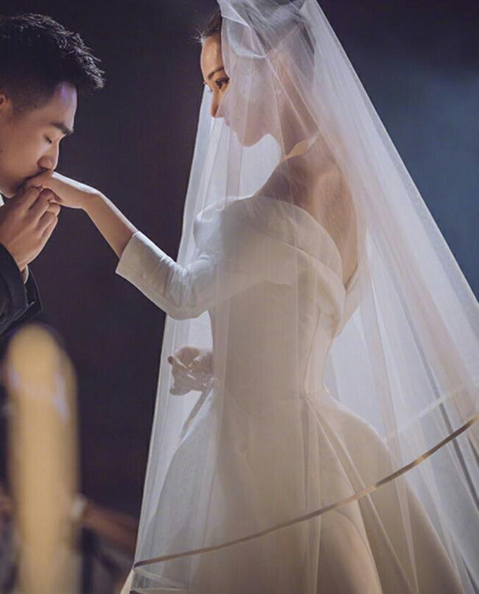 ts114tm】パイピングロングベール 2カラー コーム付き 【長さ約0.9m