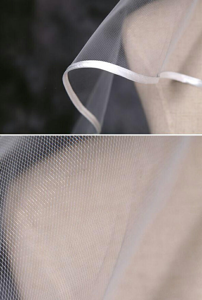 【ts114tm】パイピングロングベール　２カラー　コーム付き 【長さ：上段90cm/下段300cm】【幅3m】