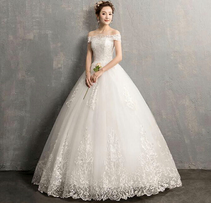 wd396af】ウェディングドレス Wedding Dress オフショルダー